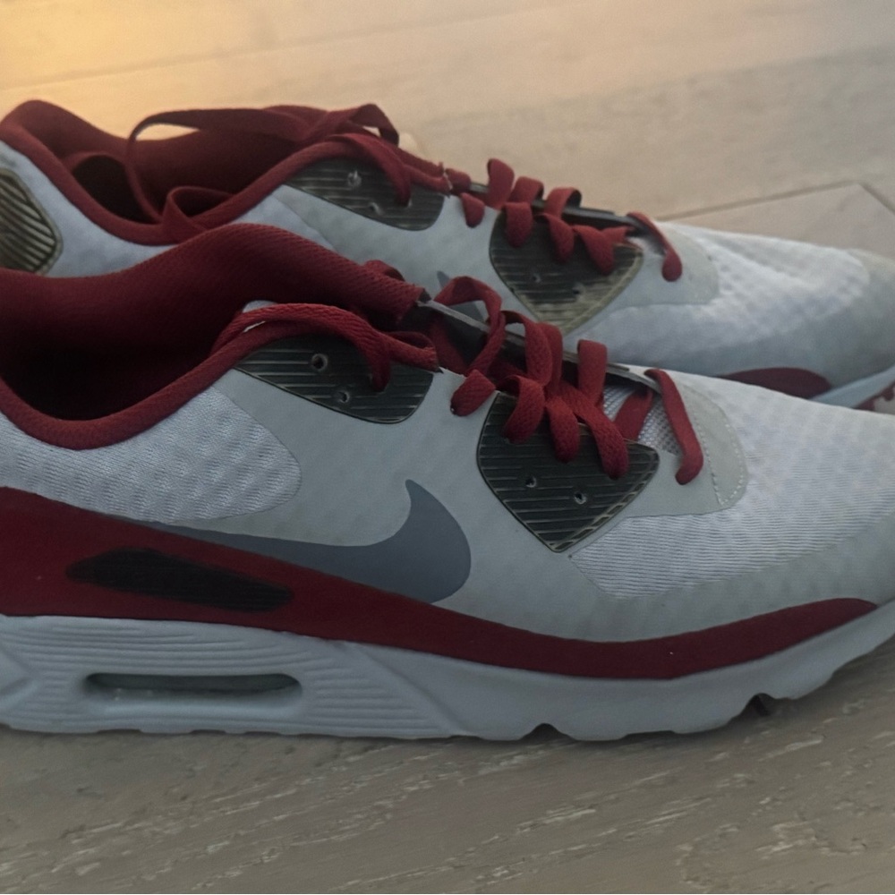 Nike Air Max Burgundy and White Sneakers
